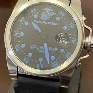 U.S Marine Corps Men’s Watch Swiss Quartz Movement Silicon Band Working Great
